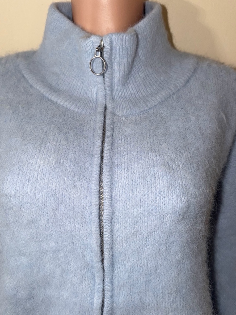 wild fable Light Blue Fuzzy Zip-Up Cardigan